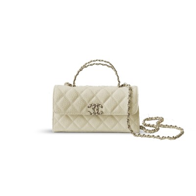 CHANEL FLAP PHONE HOLDER WITH CHAIN GRAINED SHINY AP3238 (18*10*4.5cm)